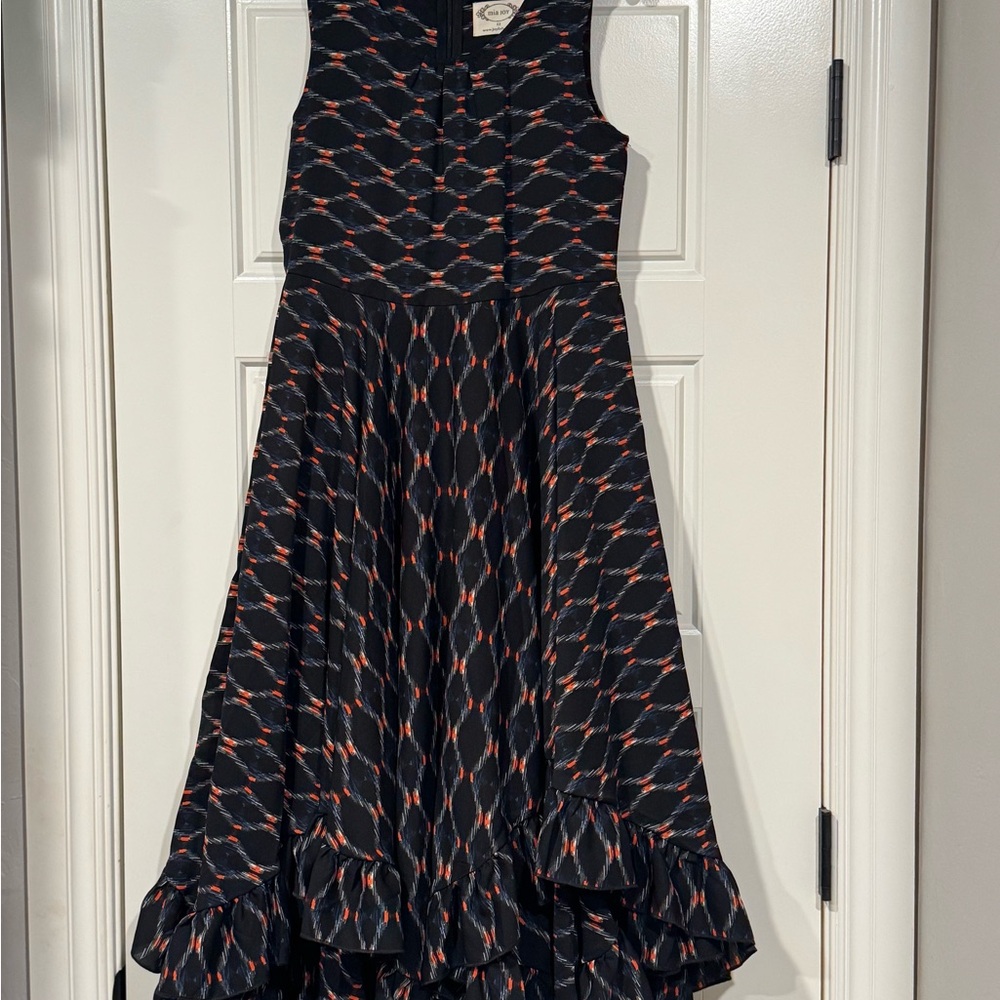 Joyfolie Black and Red Patterned Kids Dress